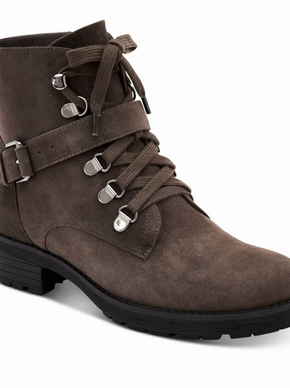 Giani Bernini Taupe Suede Lace-Up Ankle Boot, Size 8